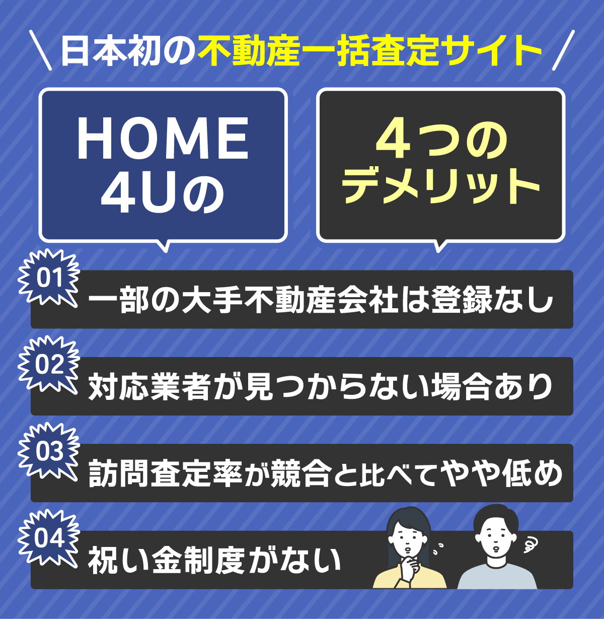 HOME4U(ホームフォーユー)利用者の口コミ・評判は?メリットとデメリットも徹底解説 | 不動産競売流通協会(FKR)