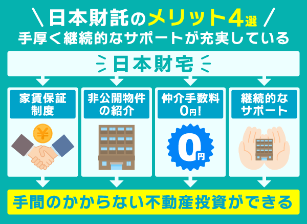 日本財託のメリット4選！運用面のサポートが欲しい方におすすめの不動産会社