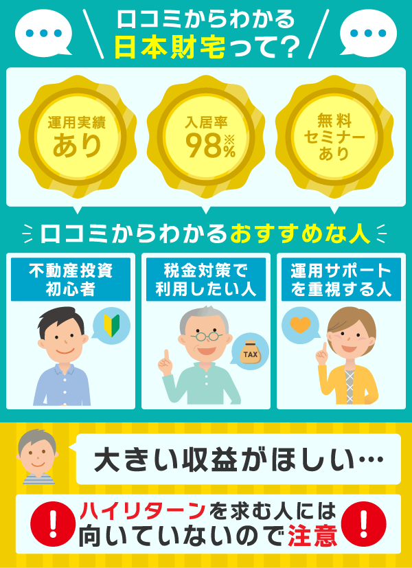 口コミからわかる日本財託がおすすめな人