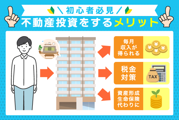 不動産投資を初心者がするメリットを紹介した図