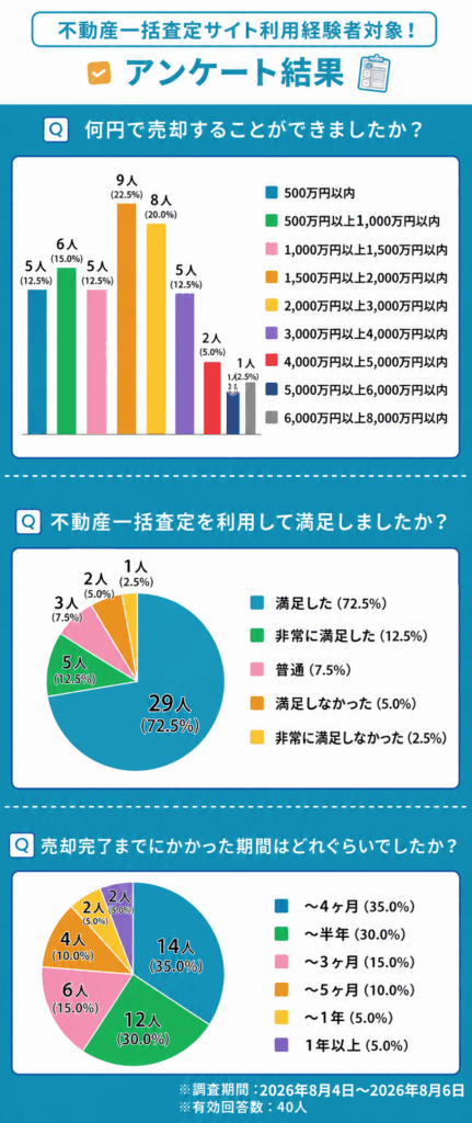 不動産一括査定を移用した方へのアンケート結果をまとめた画像1